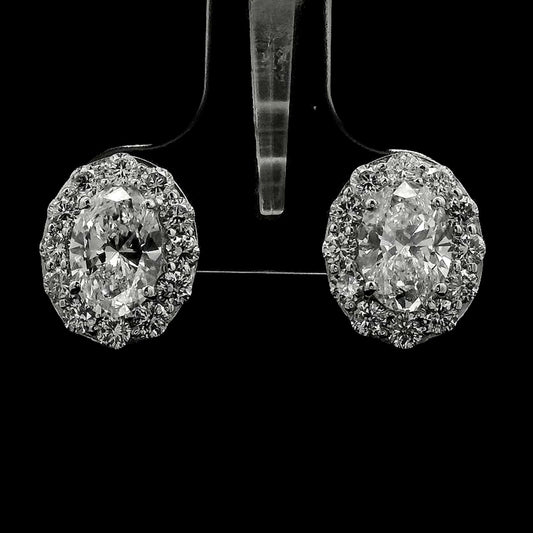 2.93 Carats Lab Grown Diamond 14K Gold Earrings