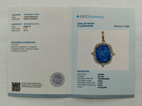 5.18 Ct Cushion Mixed Cut Natural Tanzanite 14K Gold Pendant