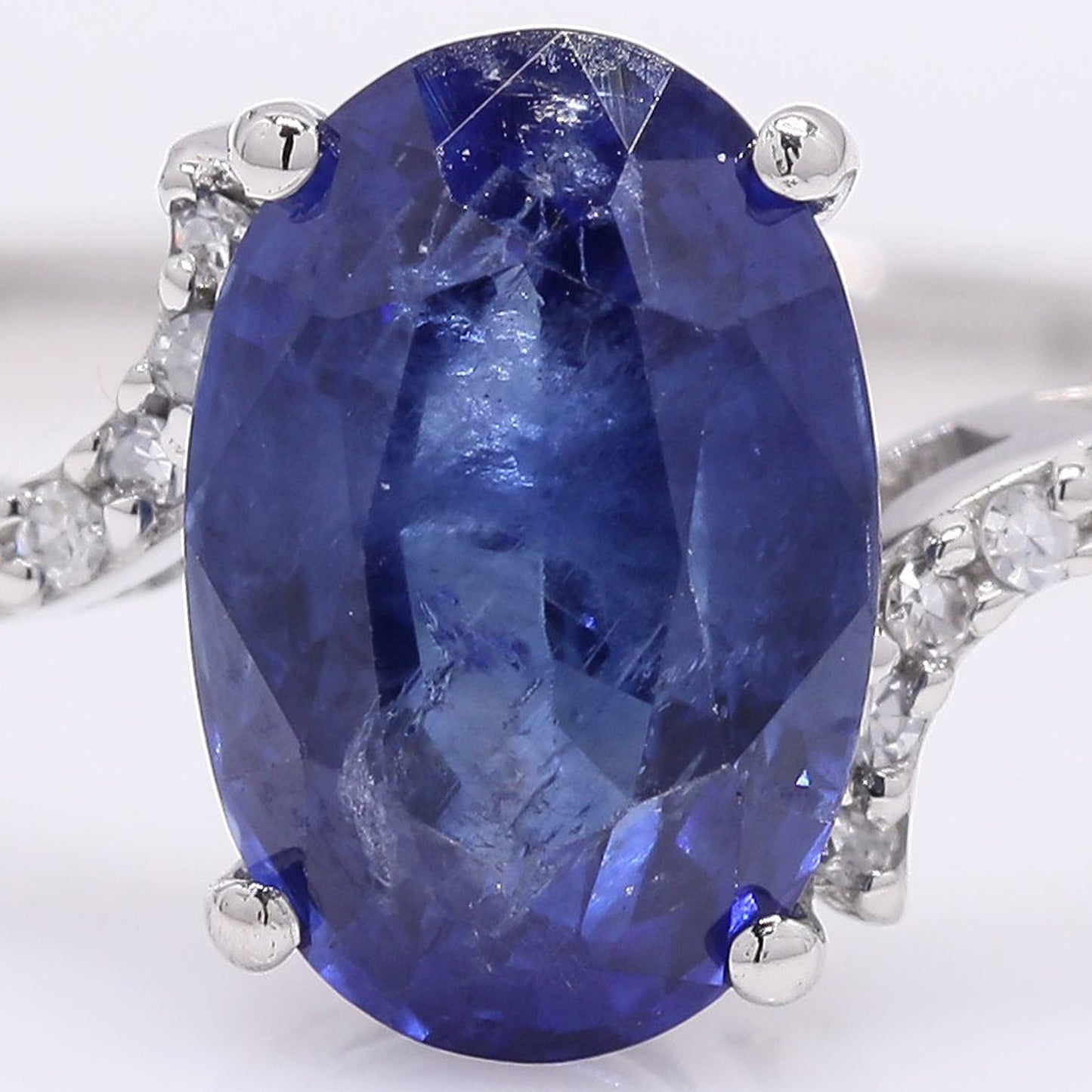 2.08 Ct Oval Mixed Cut Natural Sapphire 950 Platinum Ring