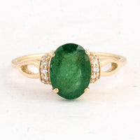 2.18 Ct Oval Emerald 14K Gold Ring