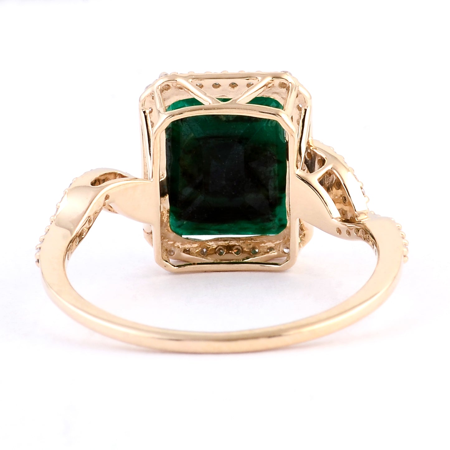 3.33 Ct Emerald Cut Natural Beryl Emerald 14K Gold Ring