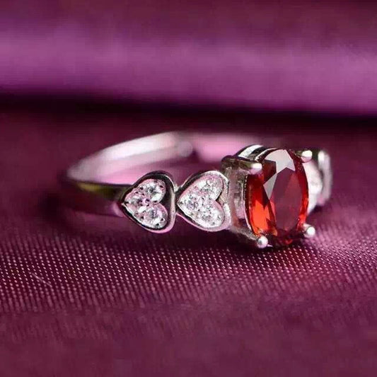 Garnet 925 Sterling Silver Ring