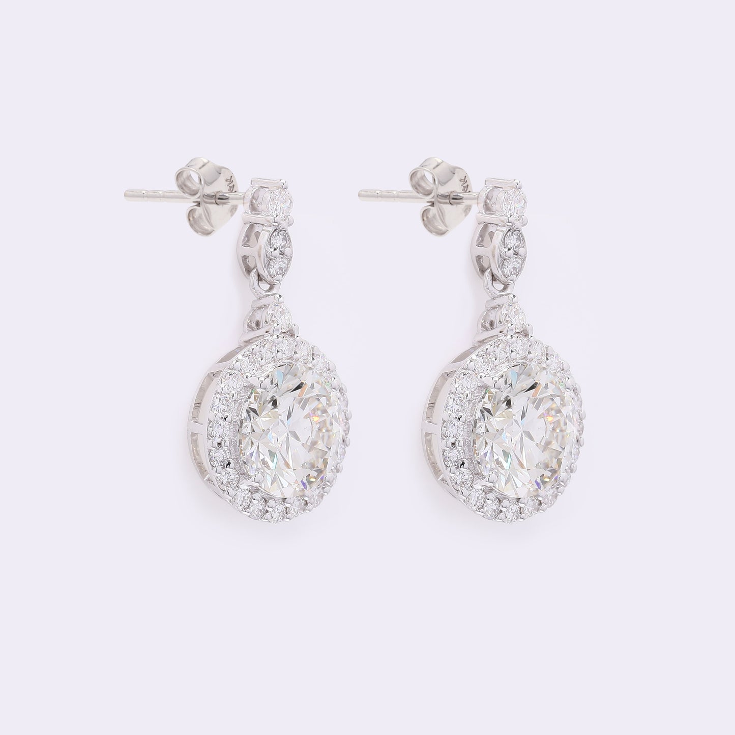 4.26 Carats Lab Grown Diamond 14K Gold Earrings
