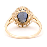 2.68 Ct Oval Natural Sapphire 14K Gold Ring