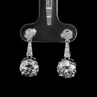 4.41 Ct Round Lab Grown Diamond 14K Gold Earrings