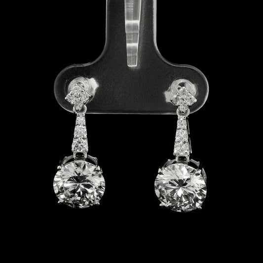 4.41 Ct Round Lab Grown Diamond 14K Gold Earrings