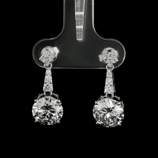 4.41 Ct Round Lab Grown Diamond 14K Gold Earrings