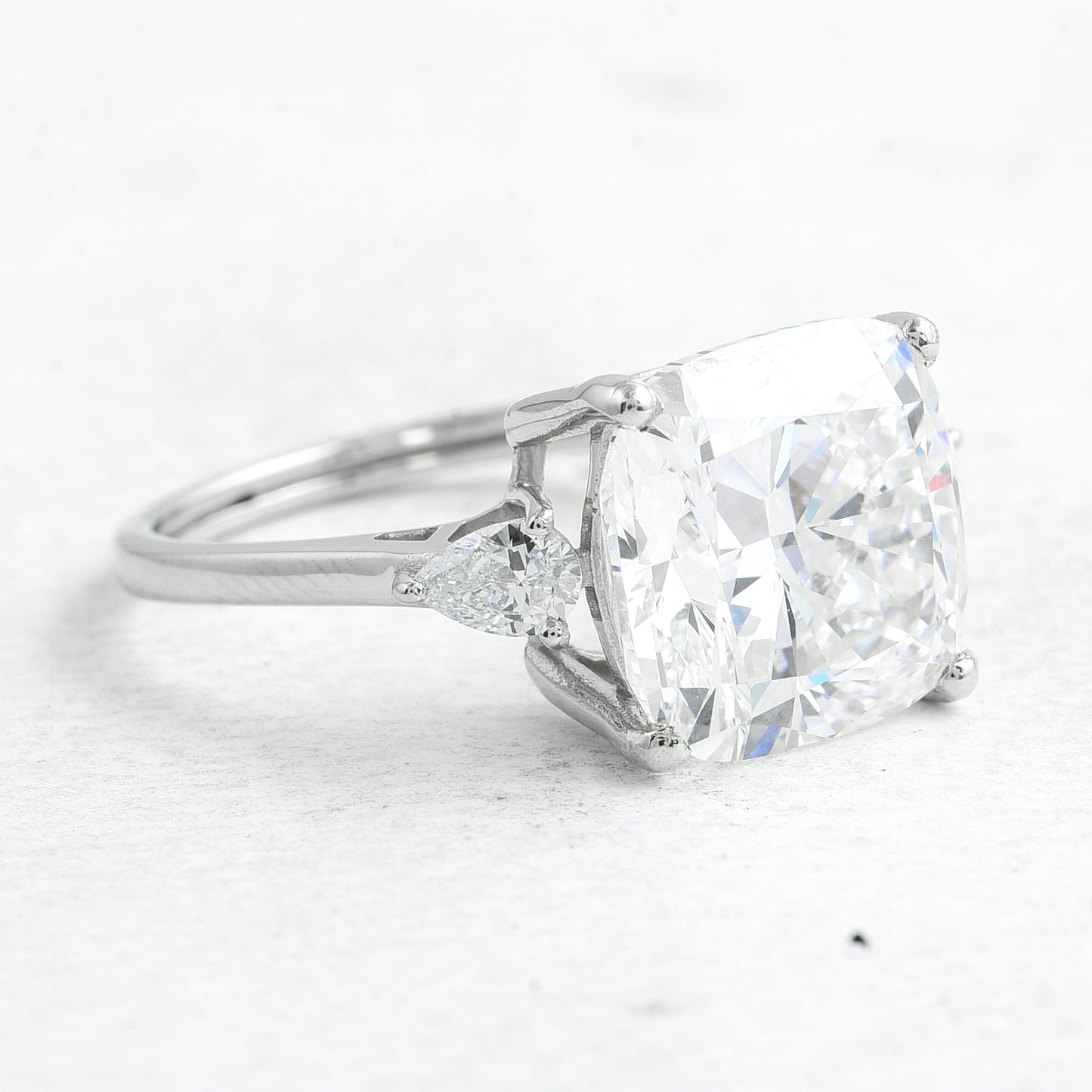 6.96 Ct Cushion Lab Grown Diamond 950 Platinum Ring