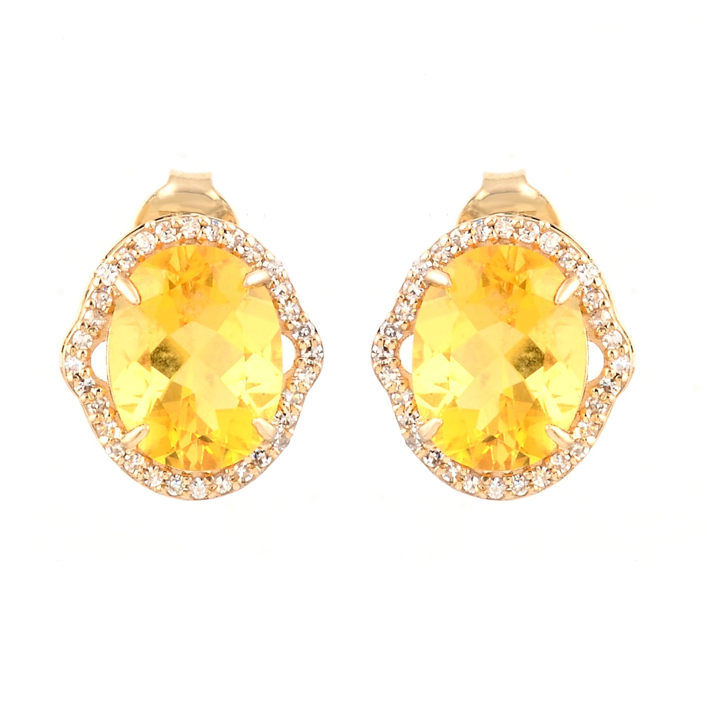 2.66 Ct Oval Mixed Cut Natural Fire Opal 14K Gold Earrings