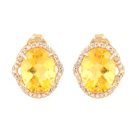 2.66 Ct Oval Mixed Cut Natural Fire Opal 14K Gold Earrings