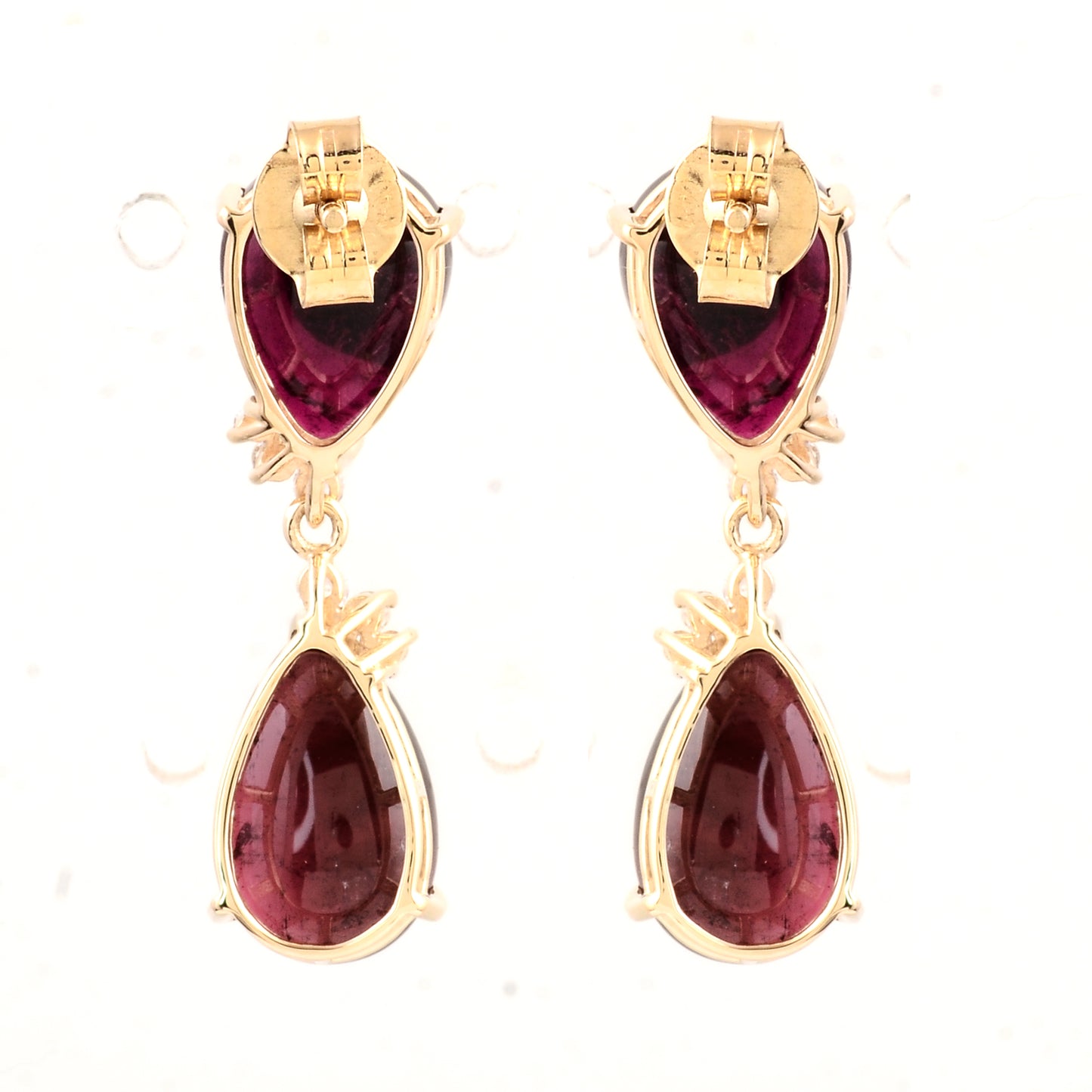14.45 Ct Pear Tourmaline 14K Gold Earrings