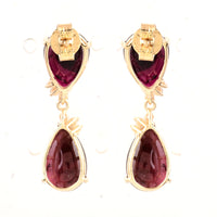 14.45 Ct Pear Tourmaline 14K Gold Earrings