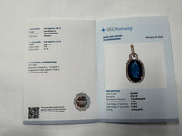 2.42 Ct Oval Mixed Cut Natural Sapphire 14K Gold Pendant