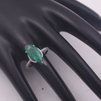 3.47 Ct Pear Mixed Cut Natural Emerald 950 Platinum Ring