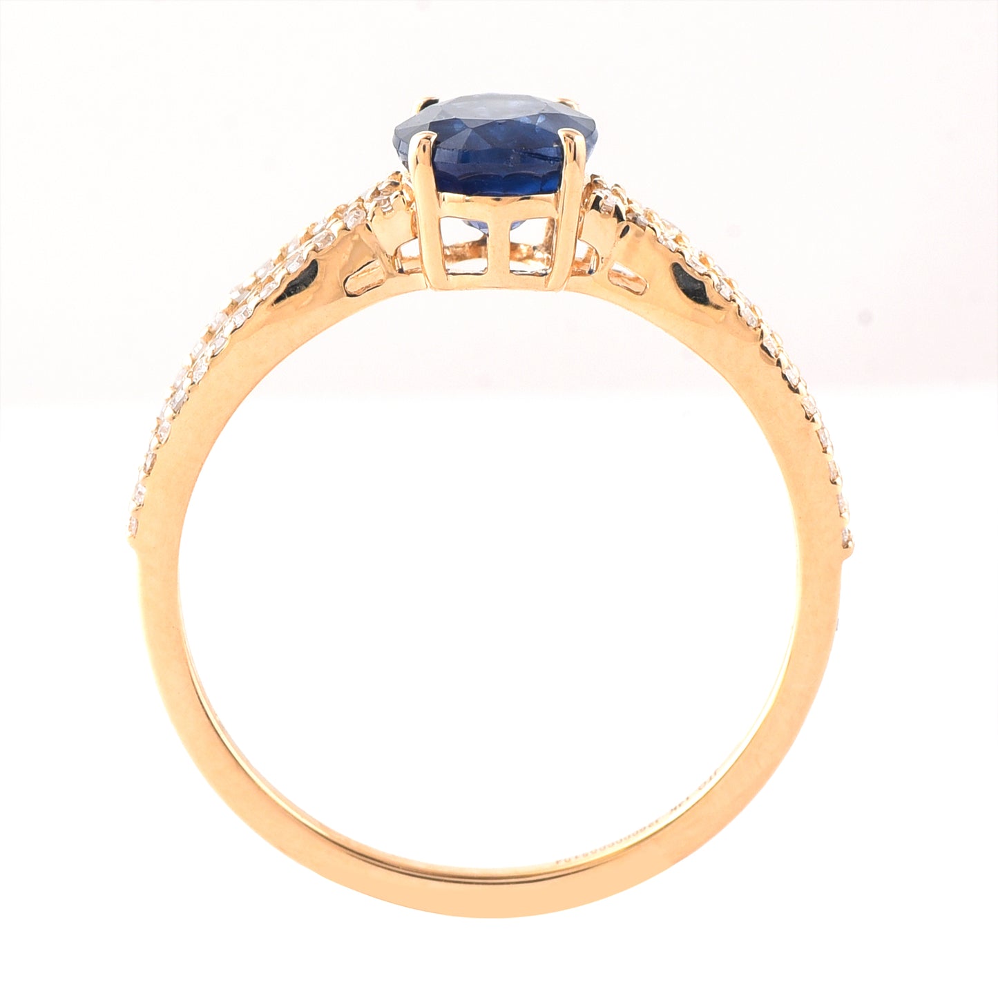 1.49 Ct Oval Mixed Cut Natural Sapphire 14K Gold Ring