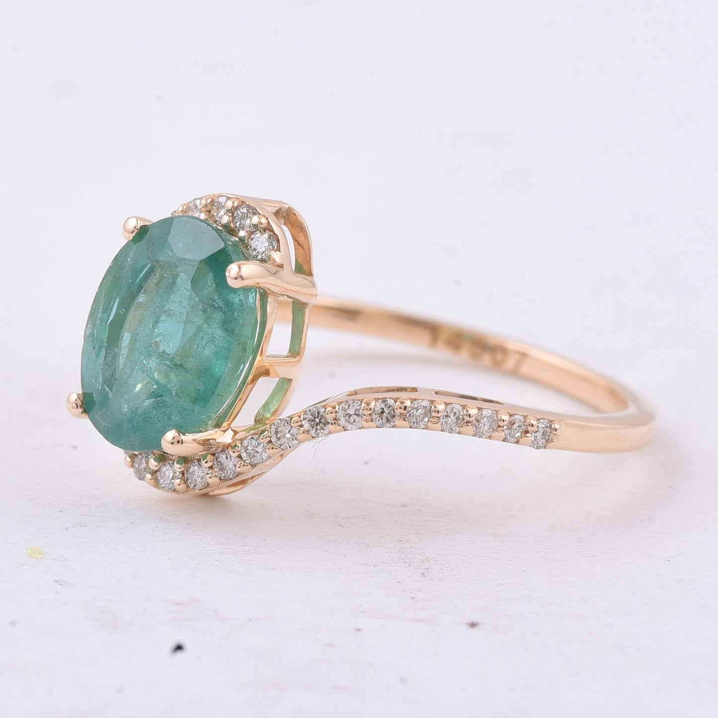 2.01 Ct Oval Natural Emerald 14K Gold Ring