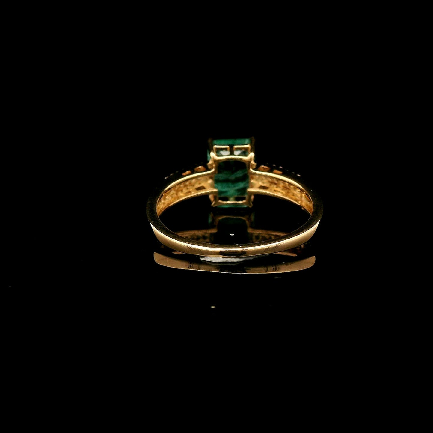 1.41 Ct Octagon Step Cut Natural Emerald 14K Gold Ring