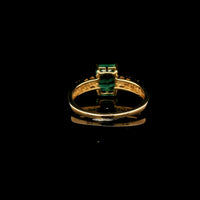 1.41 Ct Octagon Step Cut Natural Emerald 14K Gold Ring