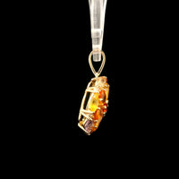 2.25 Ct Round Multi Sapphire 14K Gold Pendant