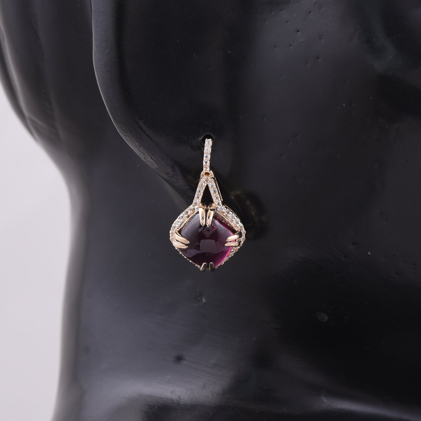 5.59 Ct Cushion Tourmaline 9K Gold Earrings