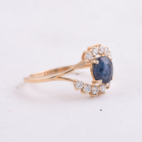 1.03 Ct Oval Sapphire 14K Gold Ring