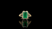 3.06 Ct Octagon Natural Emerald 14K Gold Ring