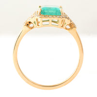 2.03 Ct Octagon Step Cut Natural Emerald 14K Gold Ring