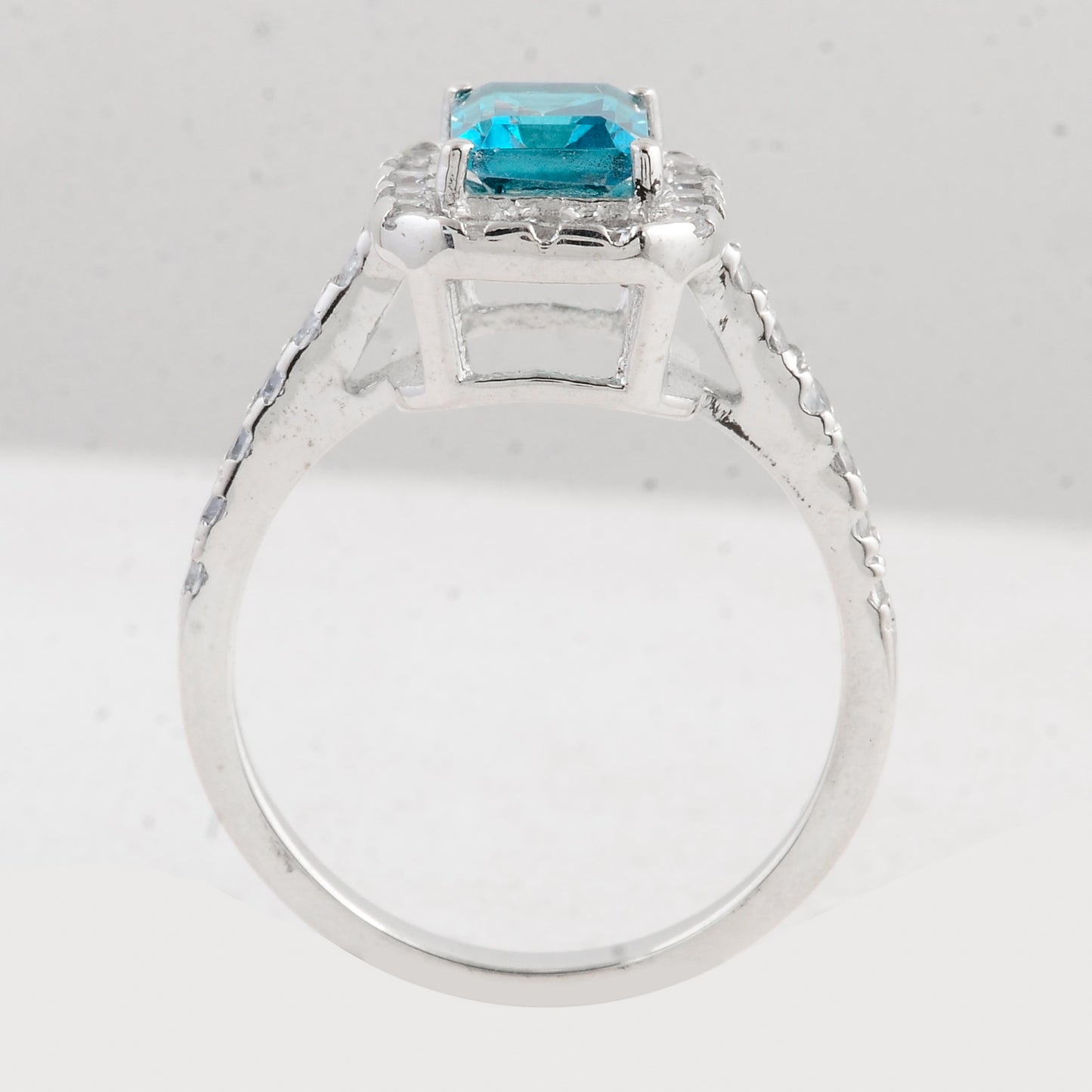 3.82 Ct Octagon Pariba Topaz 925 Sterling Silver Ring
