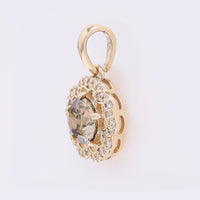 0.71 Ct Round Red Diamond 14K Gold Pendant