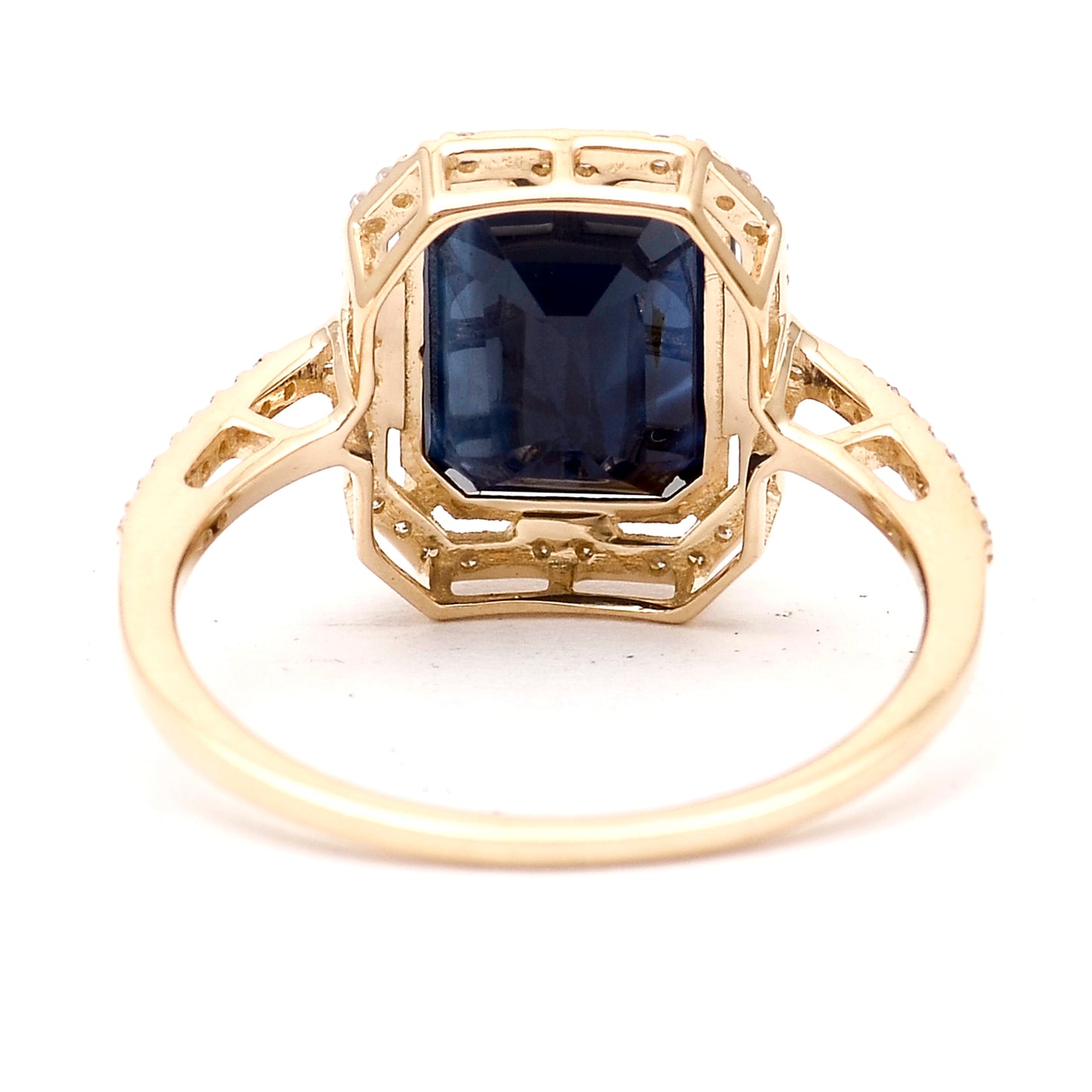 3.91 Ct Octagon Natural Sapphire 14K Gold Ring