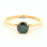 0.65 Ct Round Blue Diamond 14K Gold Ring