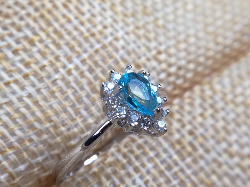 Blue Topaz 925 Sterling Silver Ring