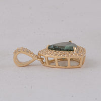 1.64 Ct Trillion Tourmaline 9K Gold Pendant