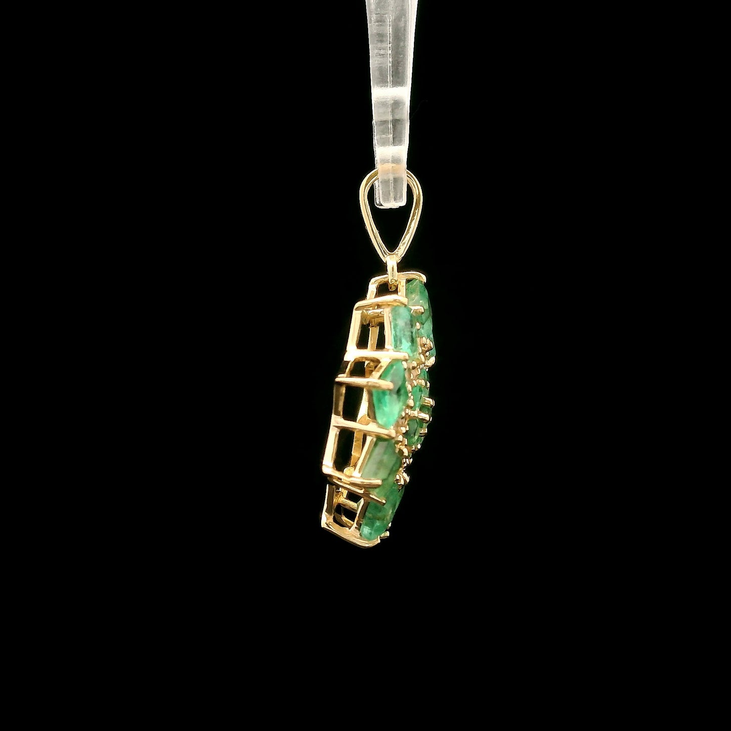 1.56 Ct Square Emerald 14K Gold Pendant