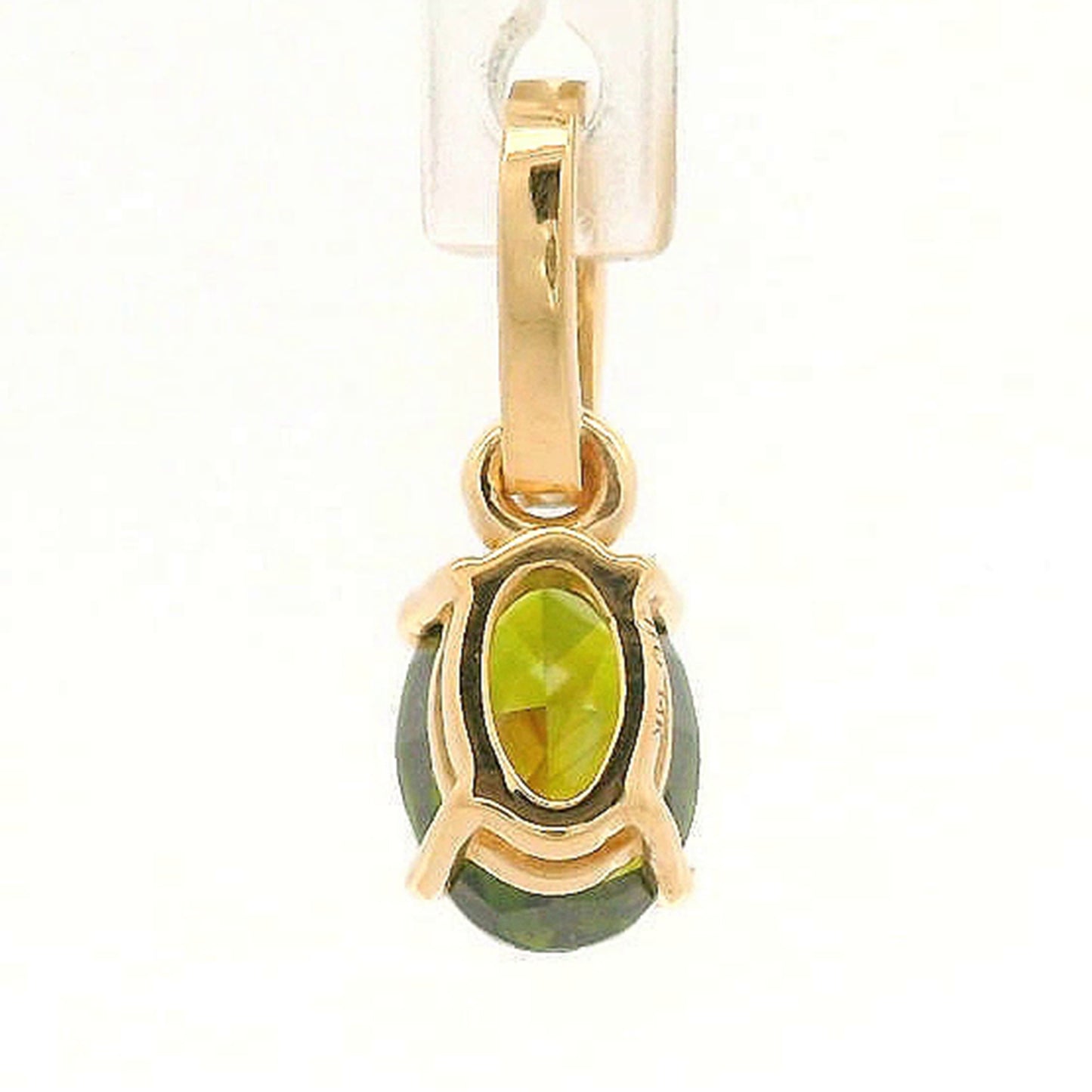 0.61 Ct Oval Green Diamond 14K Gold Pendant