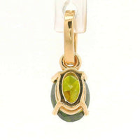 0.61 Ct Oval Green Diamond 14K Gold Pendant