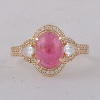 3.21 Ct Oval Tourmaline 9K Gold Ring