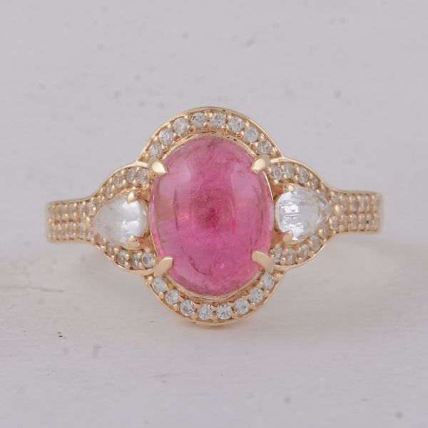 3.21 Ct Oval Tourmaline 9K Gold Ring