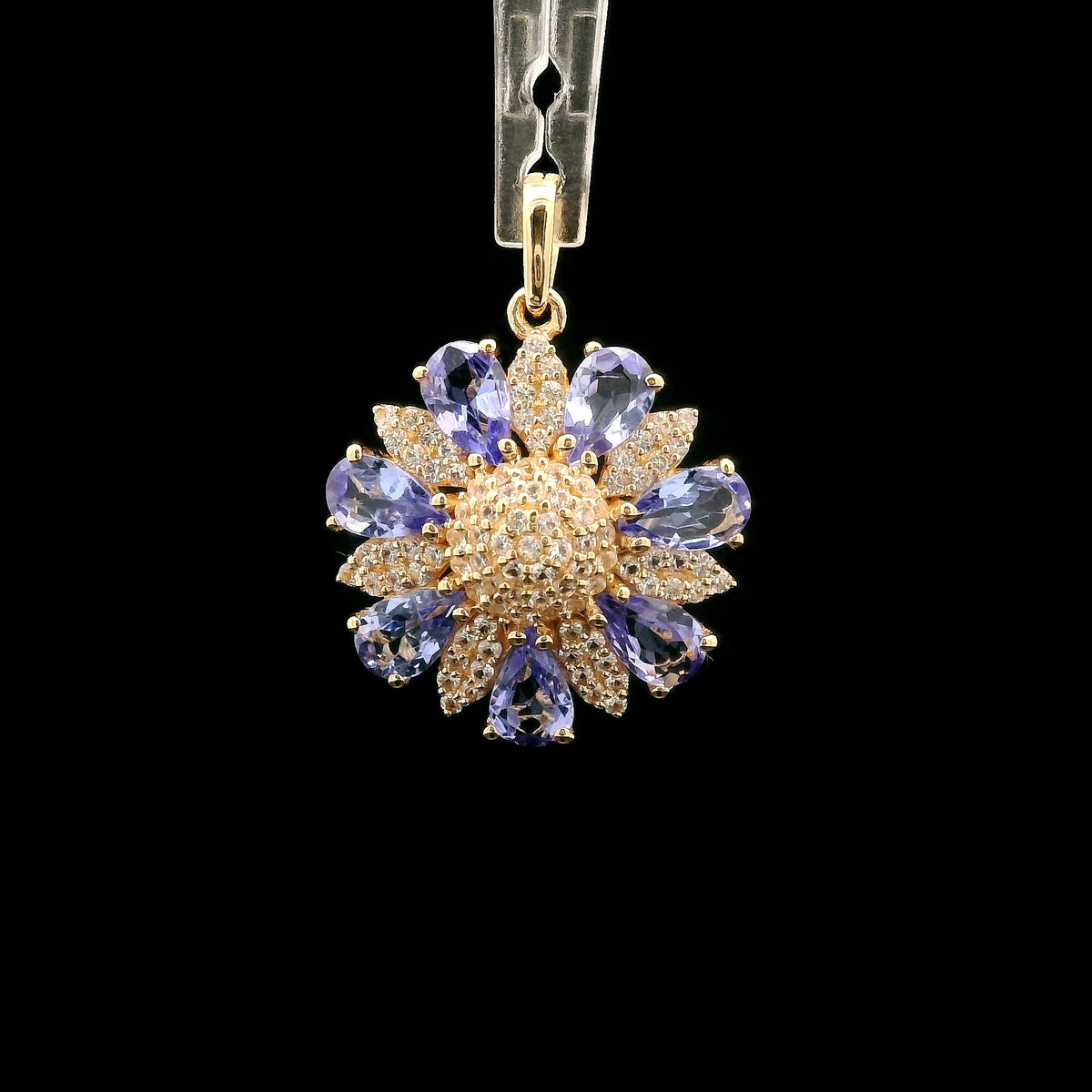 1.66 Ct Pear Tanzanite 14K Gold Pendant