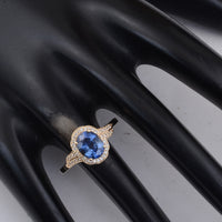 1.72 Ct Oval Sapphire 9K Gold Ring