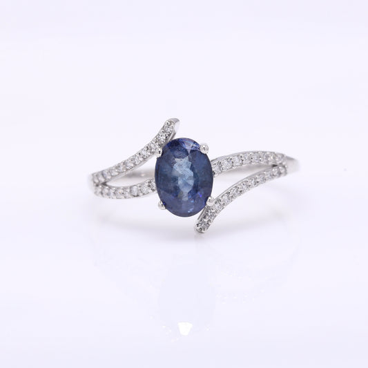 1.29 Ct Oval Mixed Cut Natural Sapphire 950 Platinum Ring
