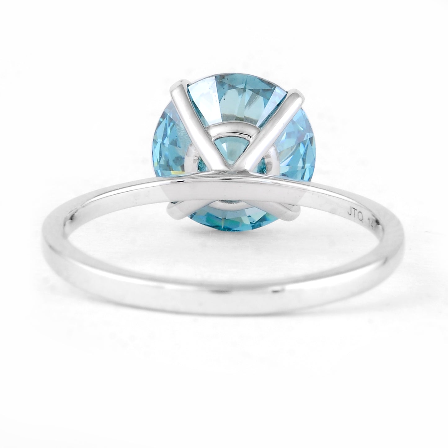 3.08 Carats Blue Lab Grown Diamond 14K Gold Ring
