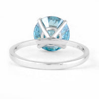 3.08 Carats Blue Lab Grown Diamond 14K Gold Ring
