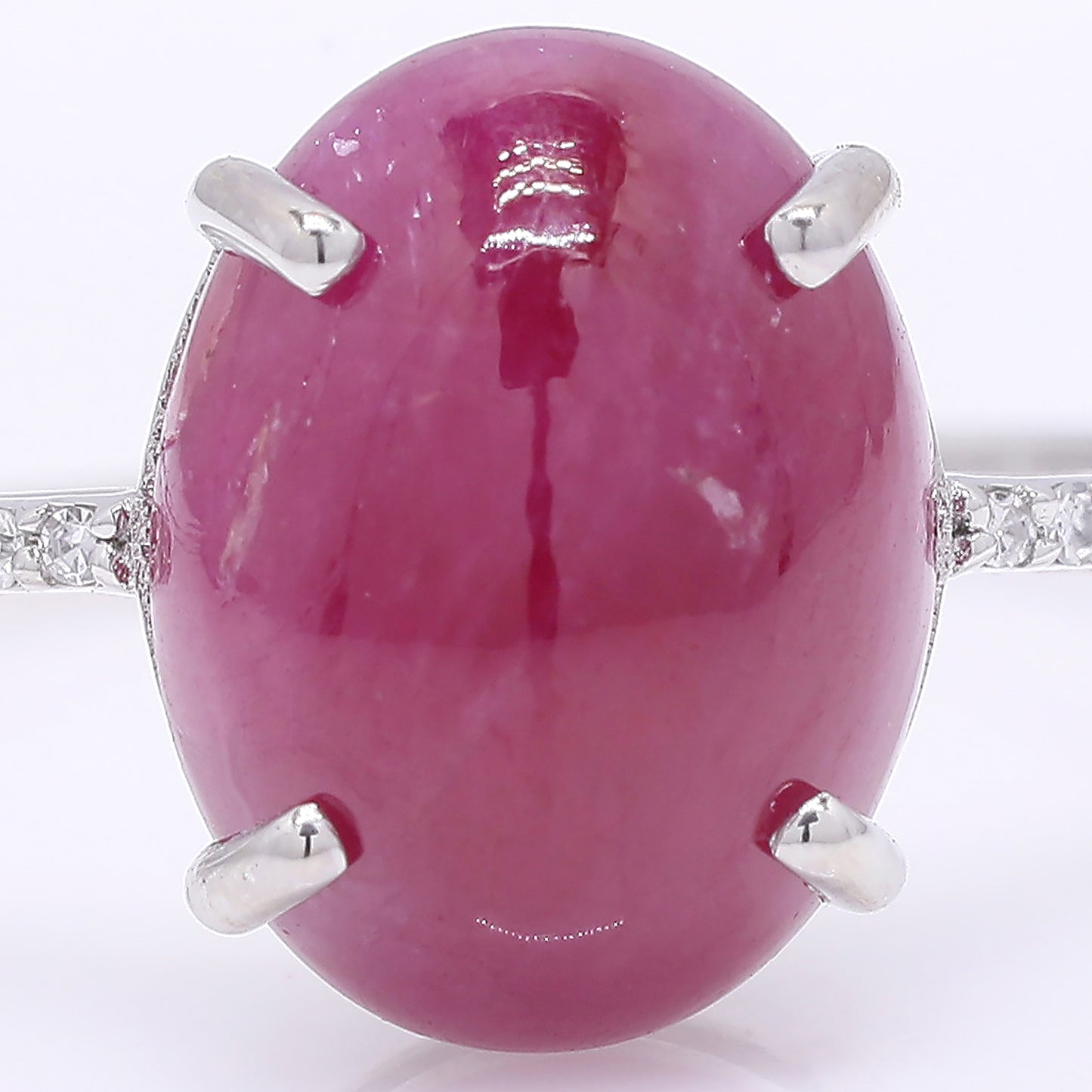 5.84 Ct Oval Mixed Cut Natural Ruby 950 Platinum Ring