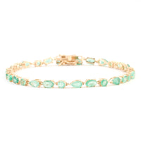 5.35 Ct Oval Emerald 14K Gold Bracelet