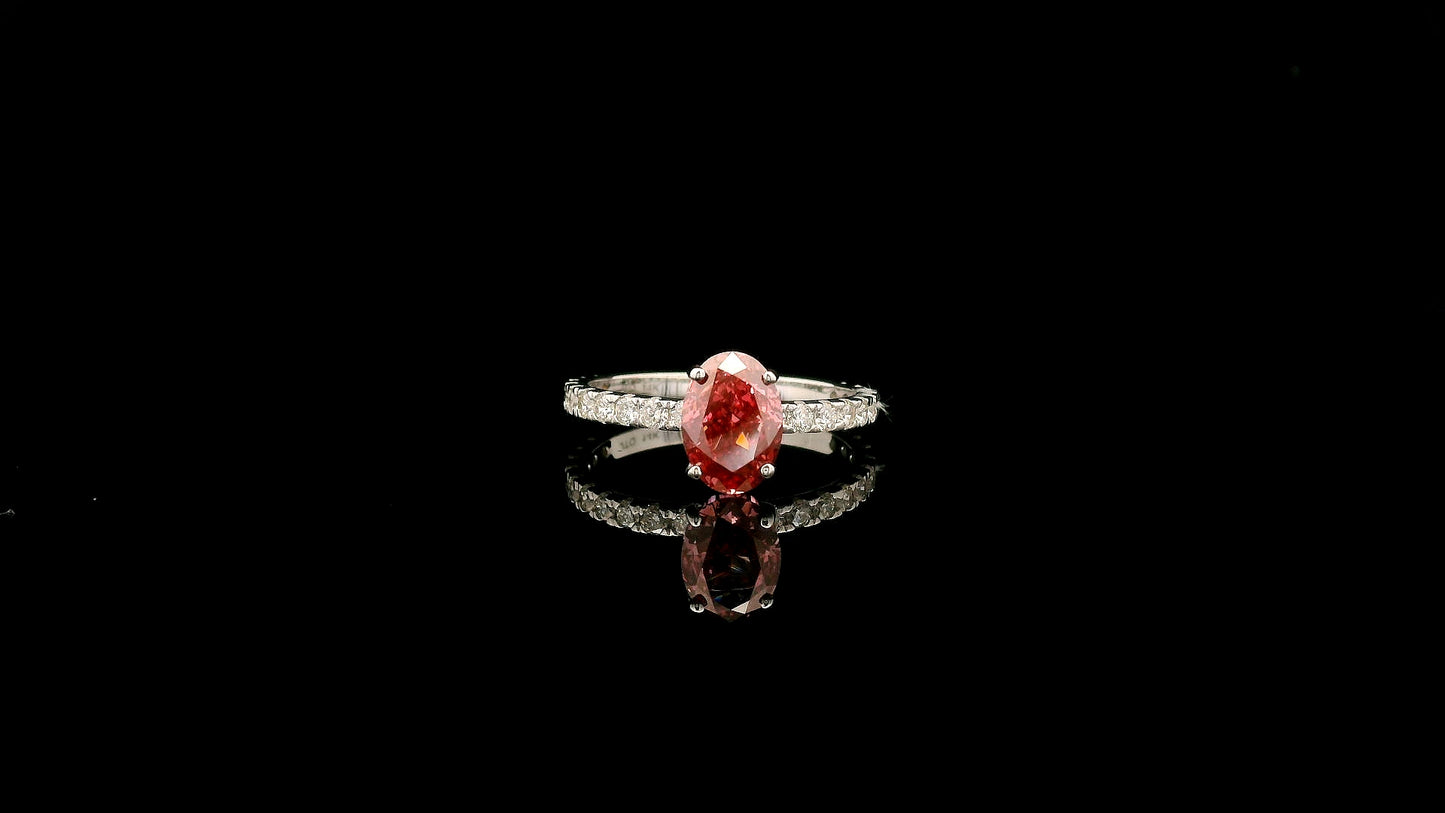 2.00 Carats Pink Lab Grown Diamond 14K Gold Ring