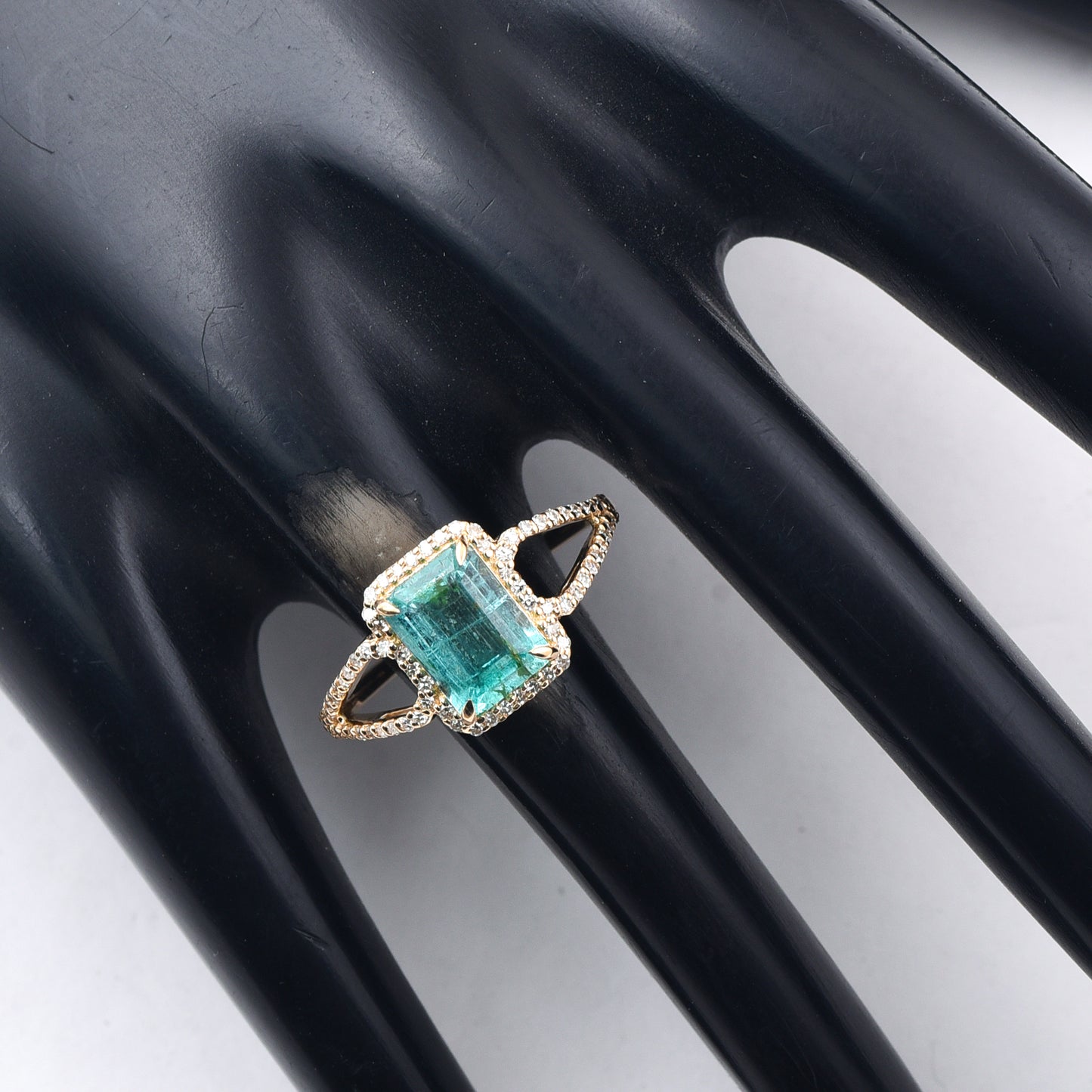 1.81 Ct Octagon Step Cut Natural Emerald 14K Gold Ring