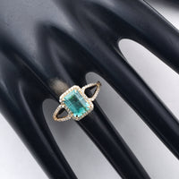 1.81 Ct Octagon Step Cut Natural Emerald 14K Gold Ring