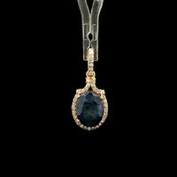 2.48 Ct Oval Mixed Cut Natural Sapphire 14K Gold Pendant