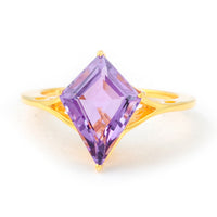 3.35 Ct Kite Amethyst 925 Sterling Silver Ring